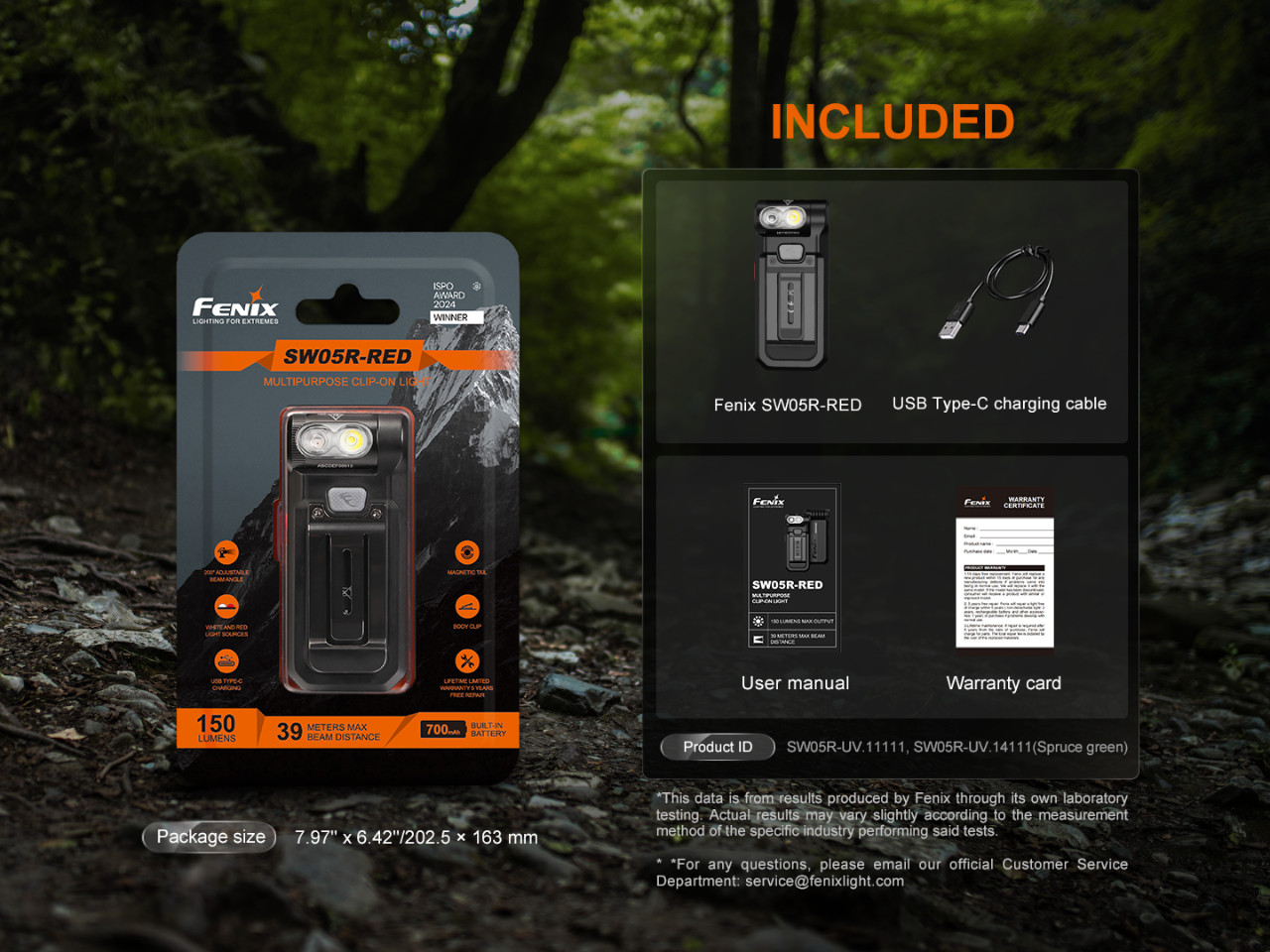 Fenix SW05R-RED White/Red USB Rechargeable LED EDC Flat Flashlight body worn/hat