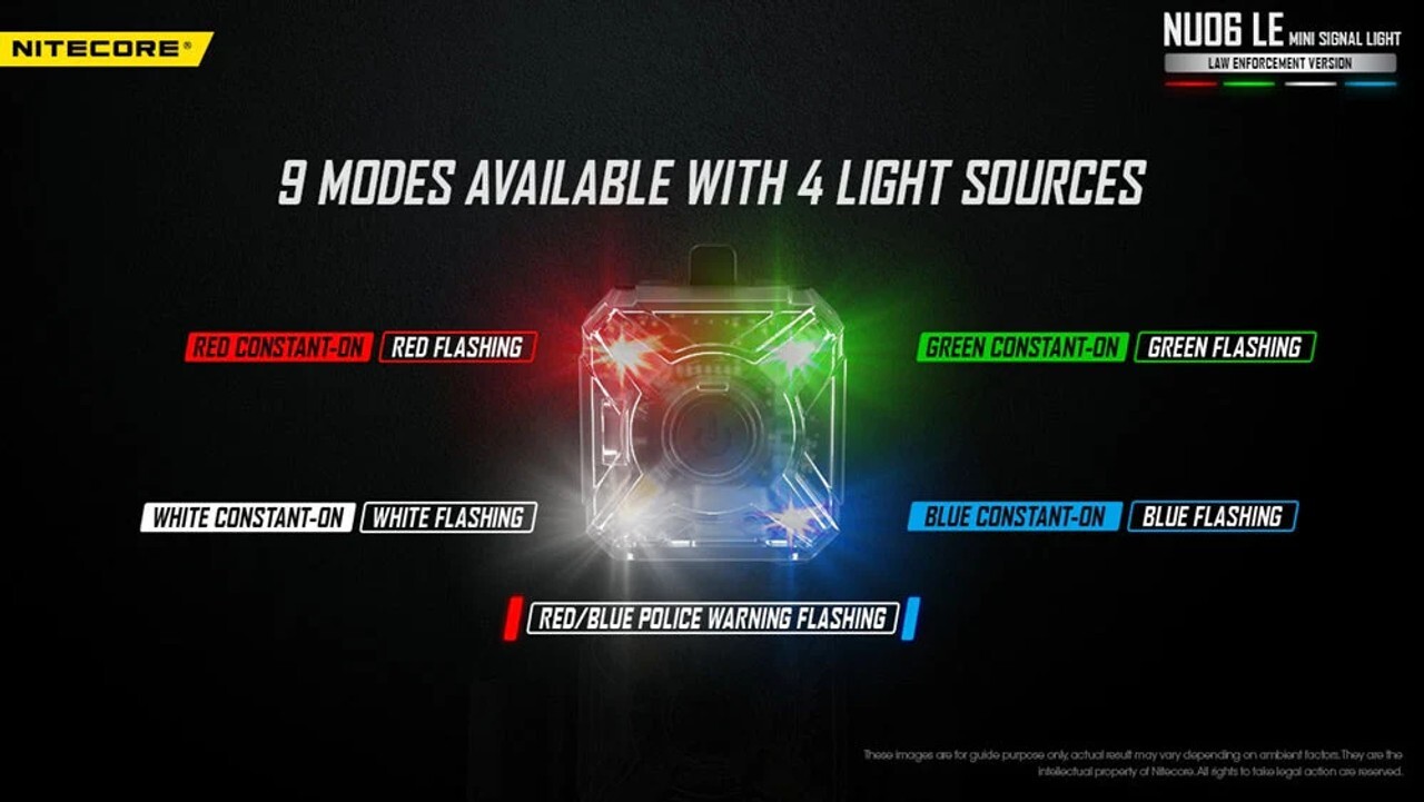 Nitecore NU06LE White Blue Green Red USB-C Rechargeable Signal and Safety Light