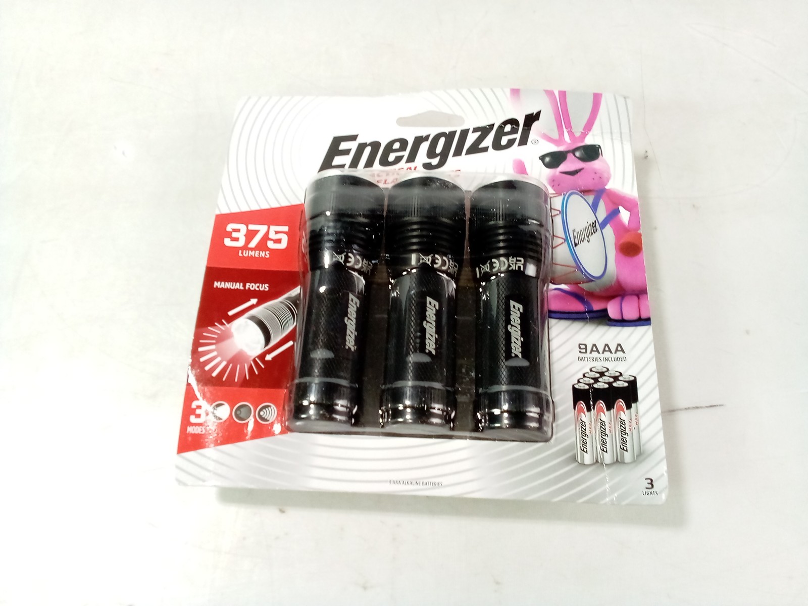 Energizer Metal Tactical Flashlights 3 Pk. 375 Lumens, 3 Modes