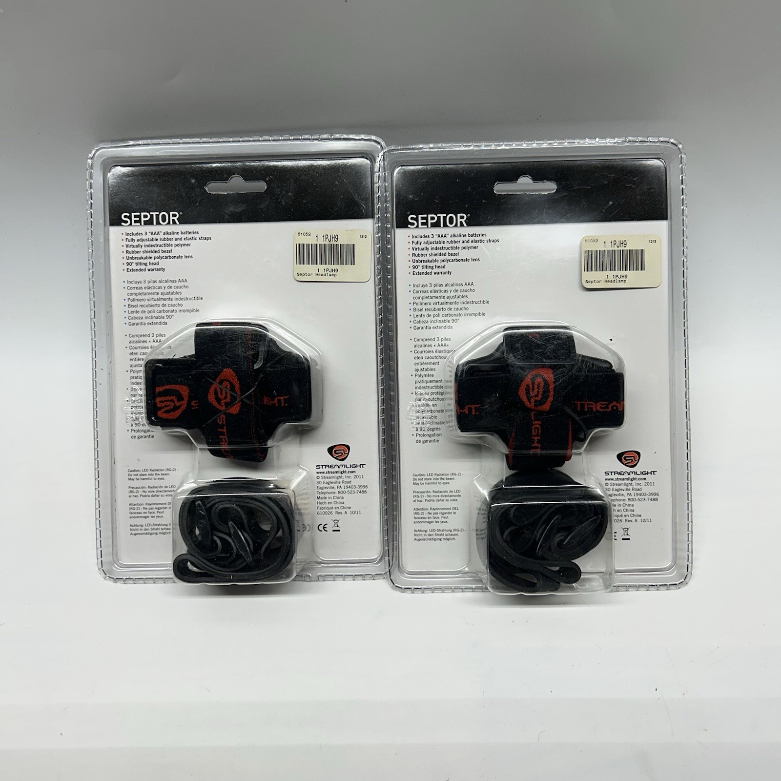 Lot Of (2) StreamLight Septor LED Headlamp Flashlight 3 Way Lighting New Sealed