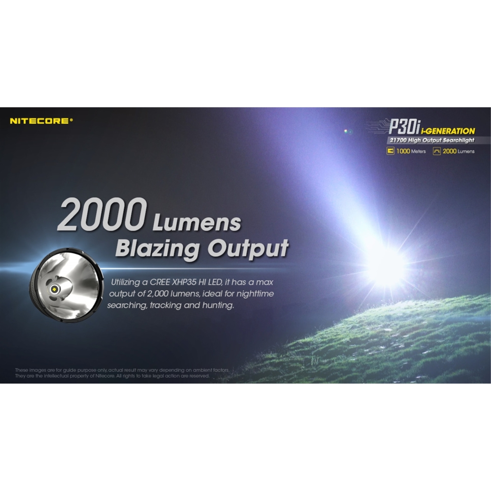 ~NEW~ Nitecore P30i 2000 Lumen 1093 Yard Long Throw Flashlight Hunting Kit