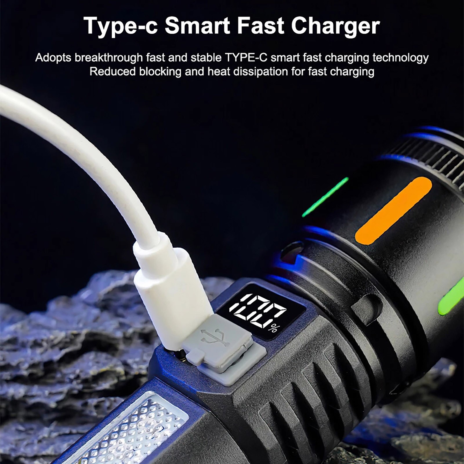 Rechargeable 3000 Lumens Flashlight IPX6 Waterproof for Camping Hiking Fishing