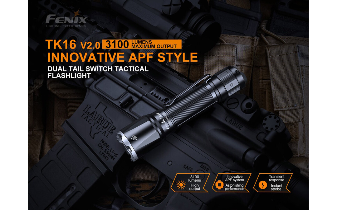 Fenix TK16 V2 3100 Lumen Long Throw Flashlight + 2x Rechargeable Battery