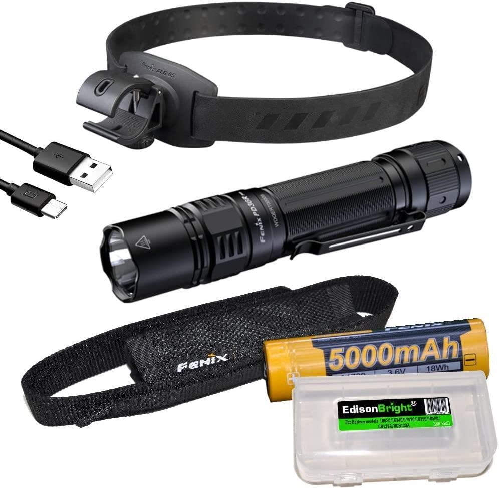 Fenix PD36R Pro 2800 Lumen rechargeable LED tactical flashlight ALD-05 helmet mt