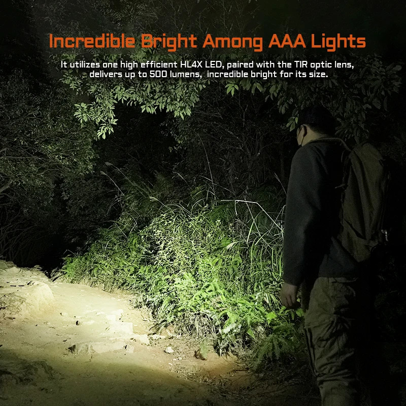 ACEBEAM PT20 Penlight Compact Flashlight 500 Lumens 80m USB-C + AAA Battery