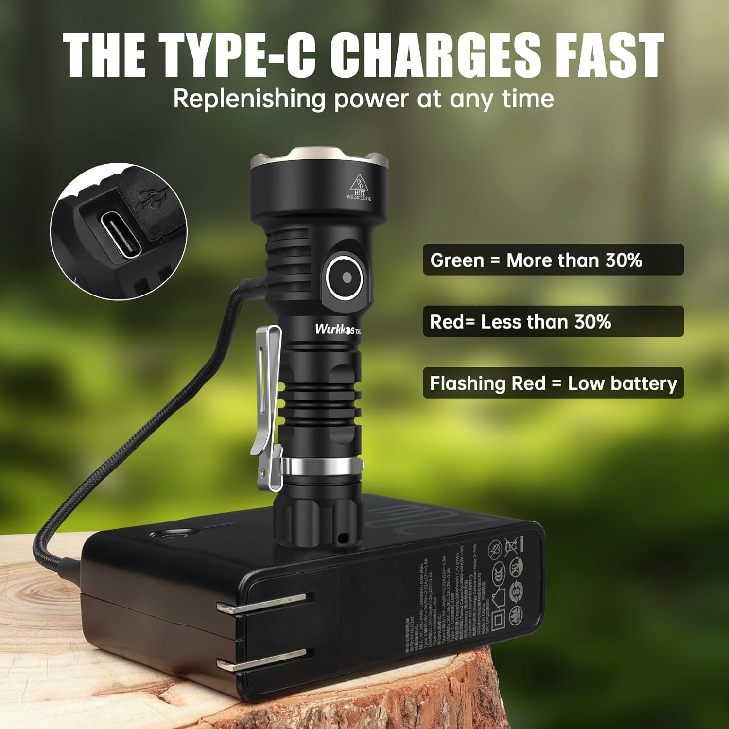 Wurkkos TS12 SFT25R LED Mini Flashlight Rechargeable,1350 High Lumens EDC Flashl