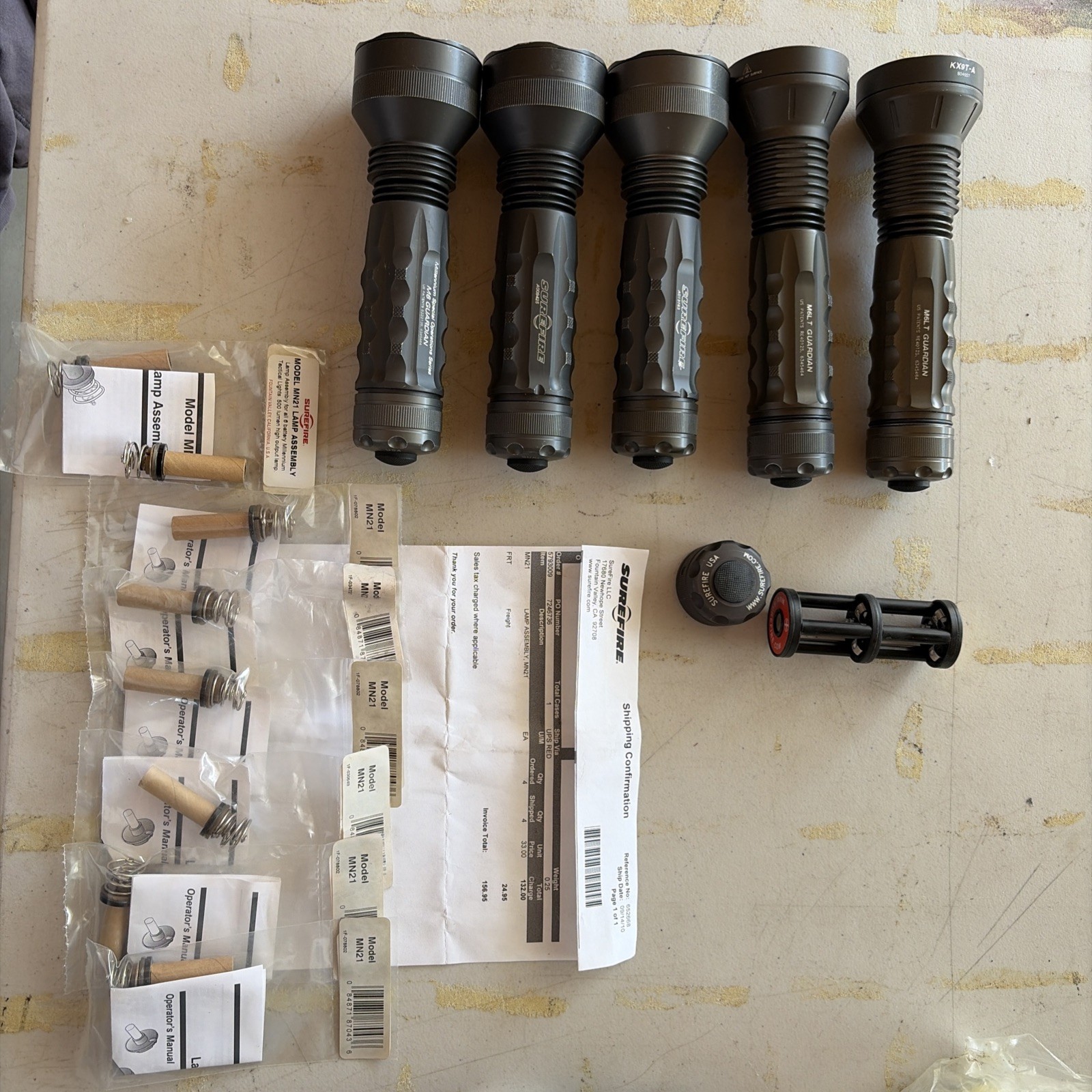Surefire M6 Guardian And M6LT LOT of 5 With Bulbs