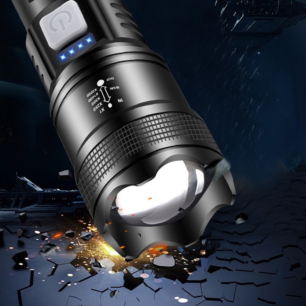 Led Flashlight P70 Torch Powerful Telescopic Flashlight Portable Long9800
