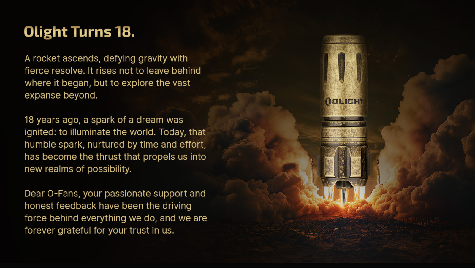 Olight i18 Brass Limited Edition – 18th Anniversary Edition Keychain Flashlight