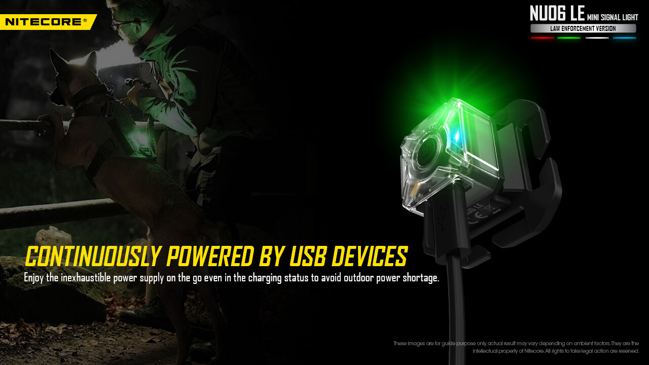 Nitecore NU06 LE White Blue Green Red USB Rechargeable Signal Safety Light Lamp