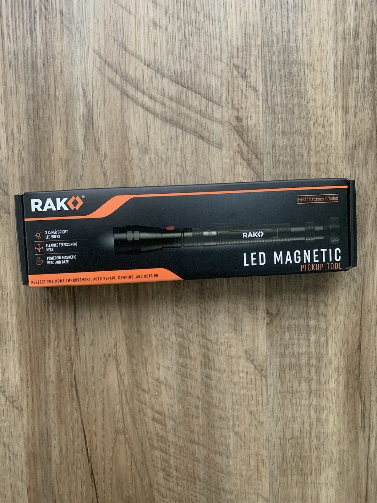 RAK LED Magnetic Pickup Tool 4 Batteries Included Pre Owned Great Condition