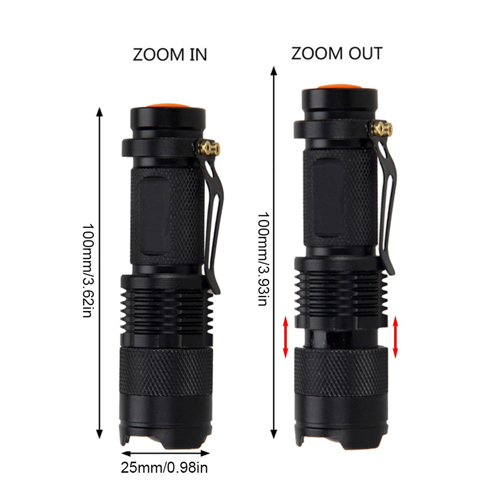 4X Mini LED Flashlight White Astronomy Light Zoomable Hunting Torch Night Lamp