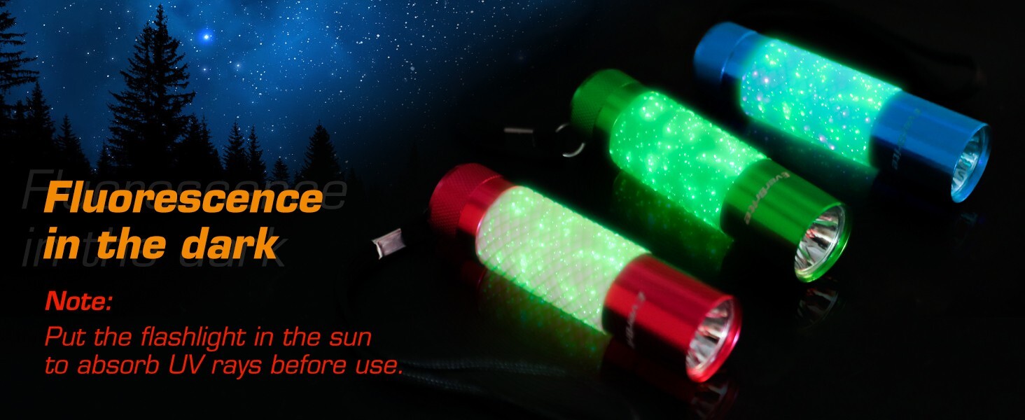 EverBrite 3-Pack Aluminum LED Flashlight Glow in Dark Flashlight 9XAAA Batteries