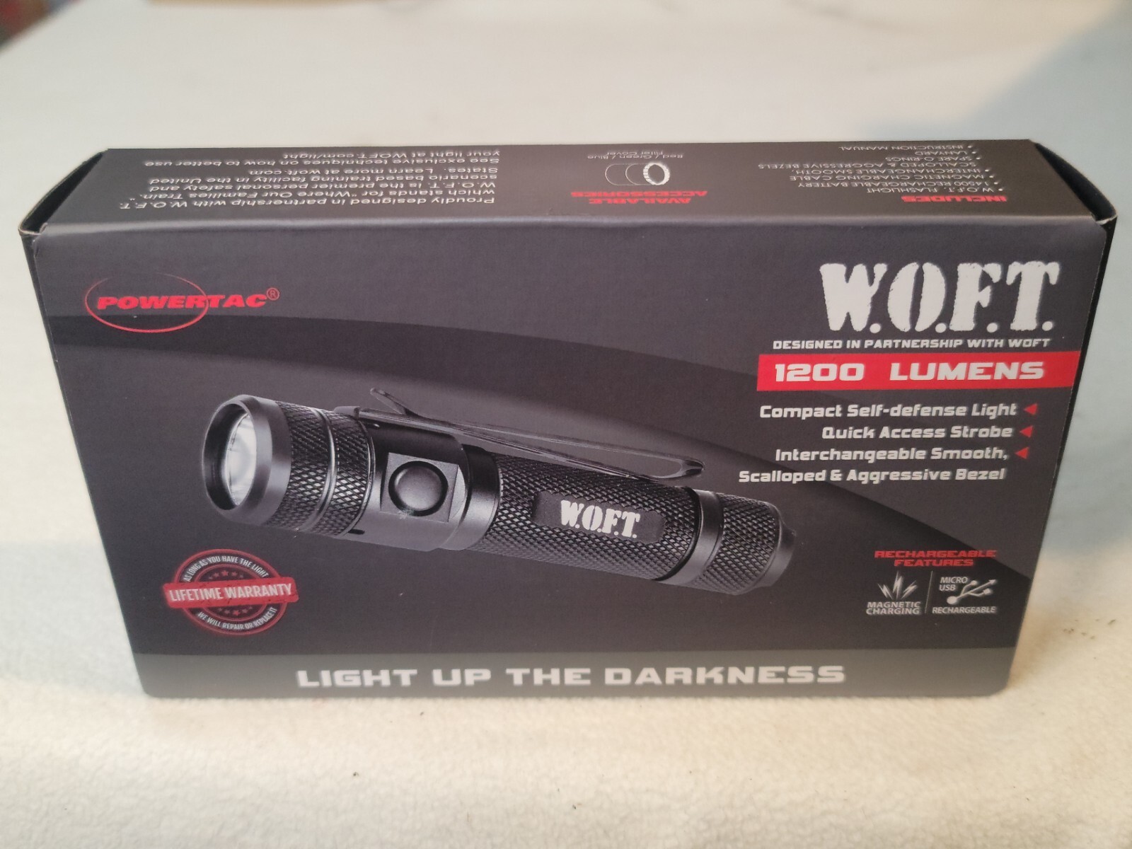 POWERTAC WOFT 1,200 LUMEN TACTICAL FLASHLIGHT – NEW SEALED