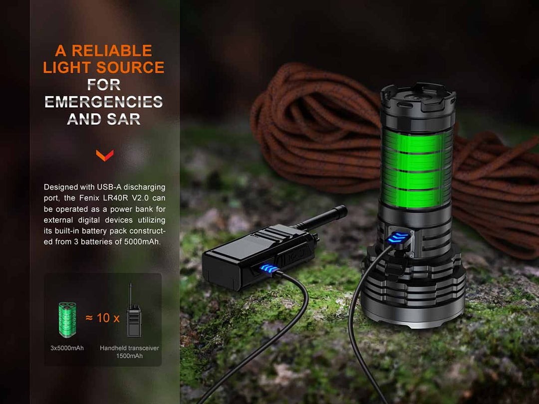 Fenix Lighting LR40R V2.0 Lithium Ion 15000 Lumens Luminus SFT70 LED, : LR40R2BK