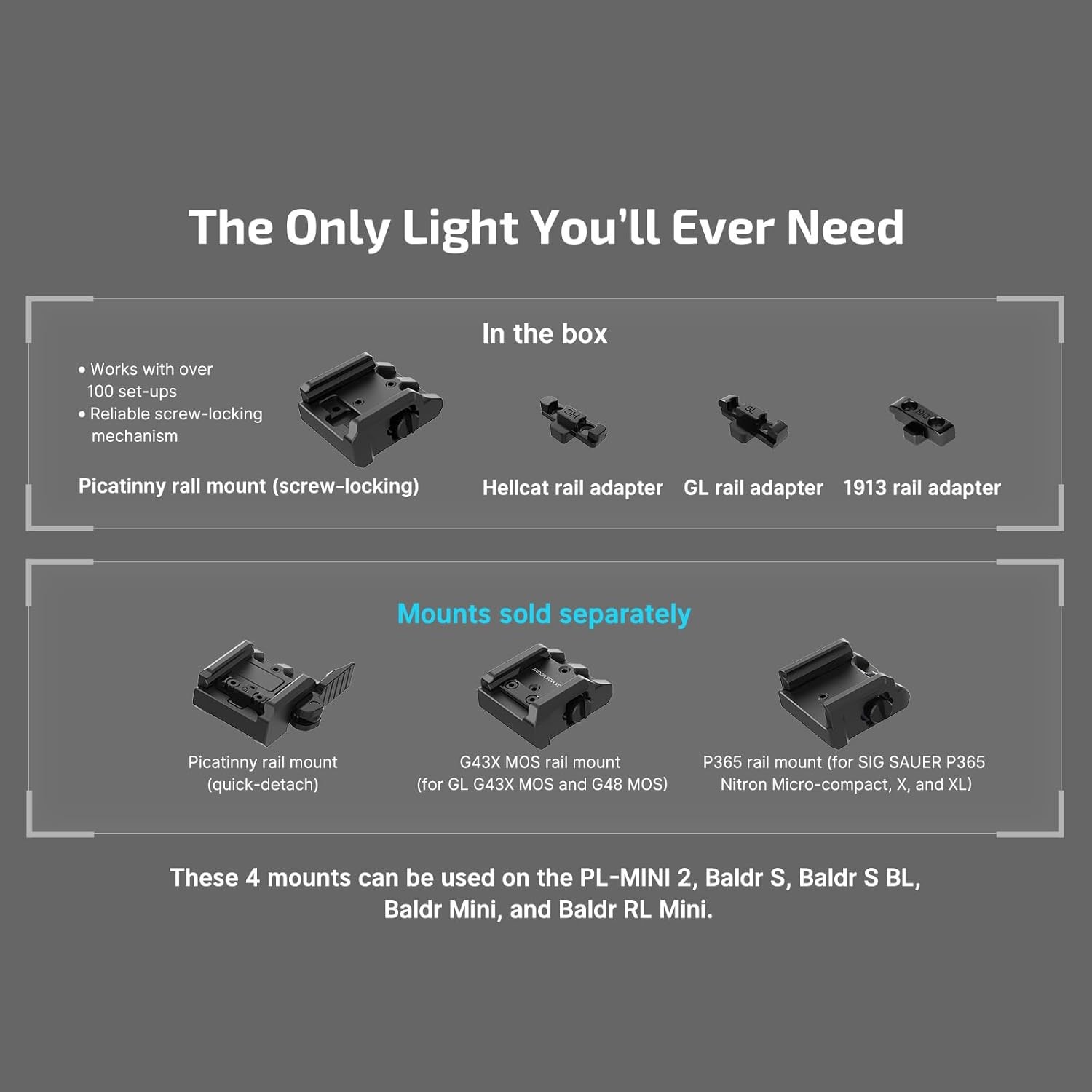 Olight PL-MINI 3 Valkyrie FDE-Tan 600Lm Rail Mount Flashlight Two Rechargeable