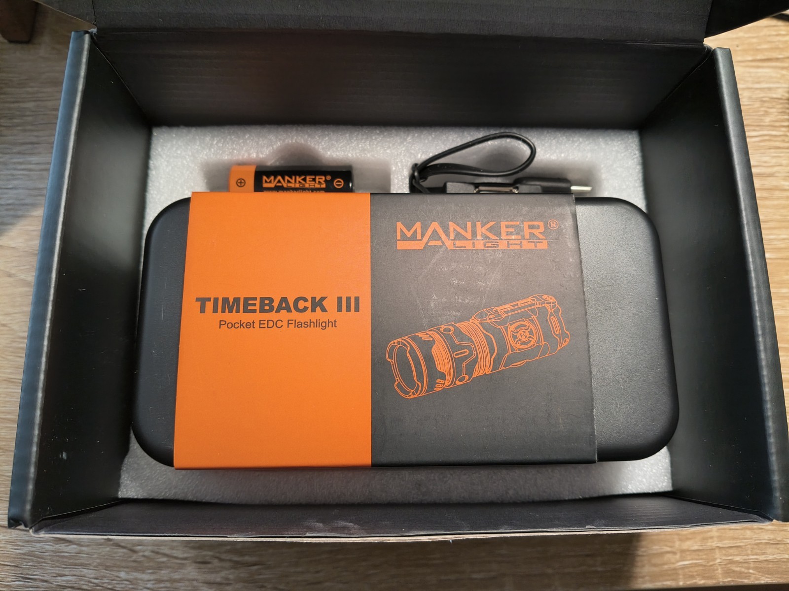 Manker Timeback III 3 Limited edition Flashlight 2500LM Zirconium+Gold Titanium