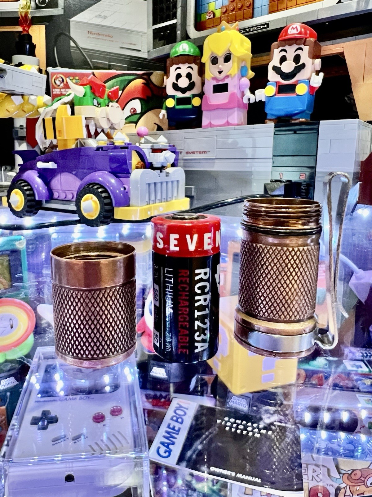 Foursevens Mini MKII Copper W/ Box & Accessories, CR123 Rechargeable Battery