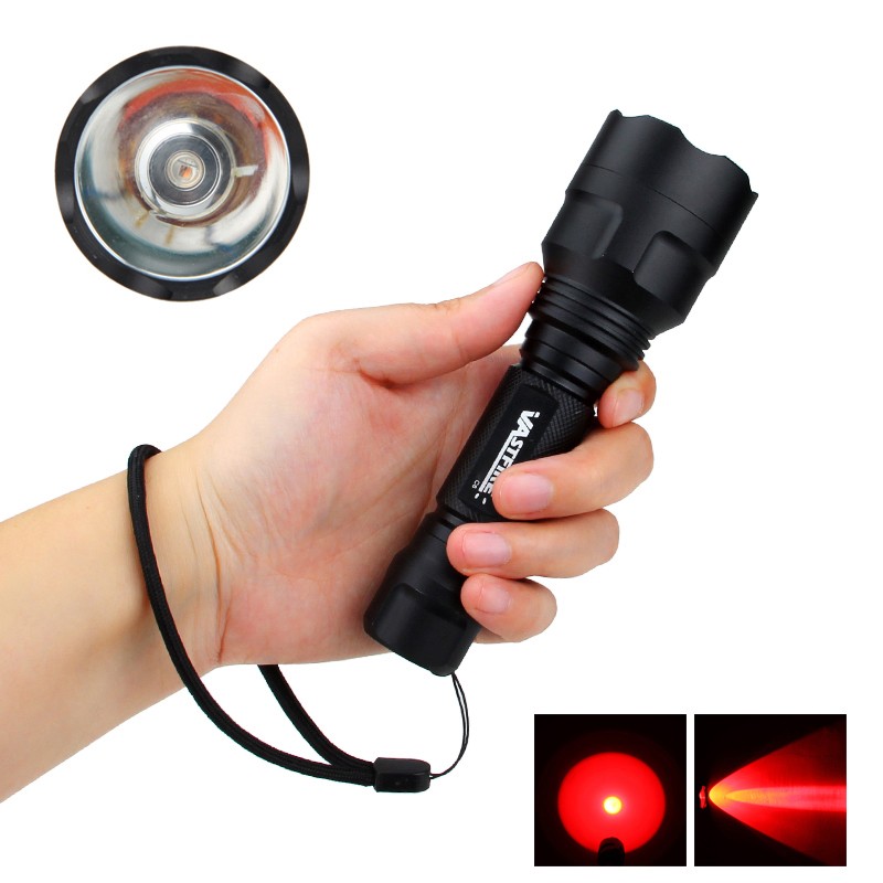 Hunting Red Light LED Flashlight Night Torch 800 Yards Scope Mount / 20mm Rail