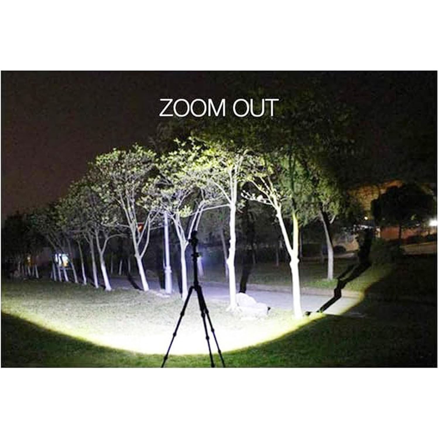 Aluminium LED Torch Zoomable Waterproof Camping Flashlight 5 Modes – No Battery