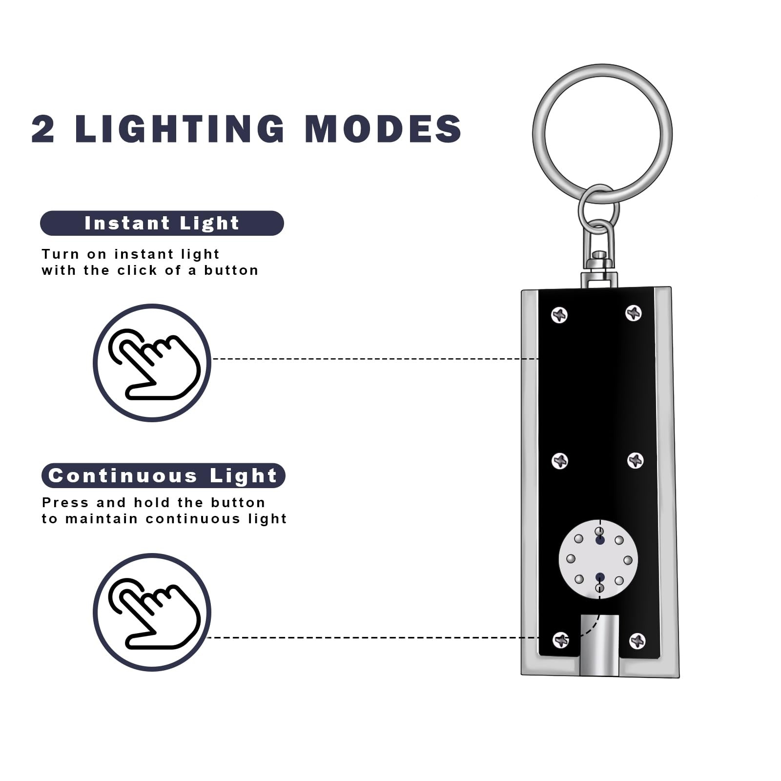 8 Pack Mini LED Keychain Flashlight Tiny Pocket Key Ring Light White Ultra Beam