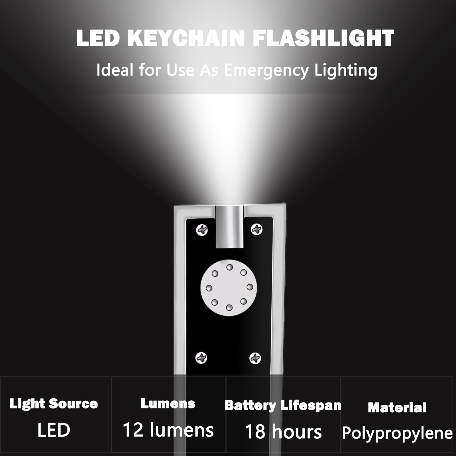 8 Pack Mini LED Keychain Flashlight Tiny Pocket Key Ring Light White Ultra Beam