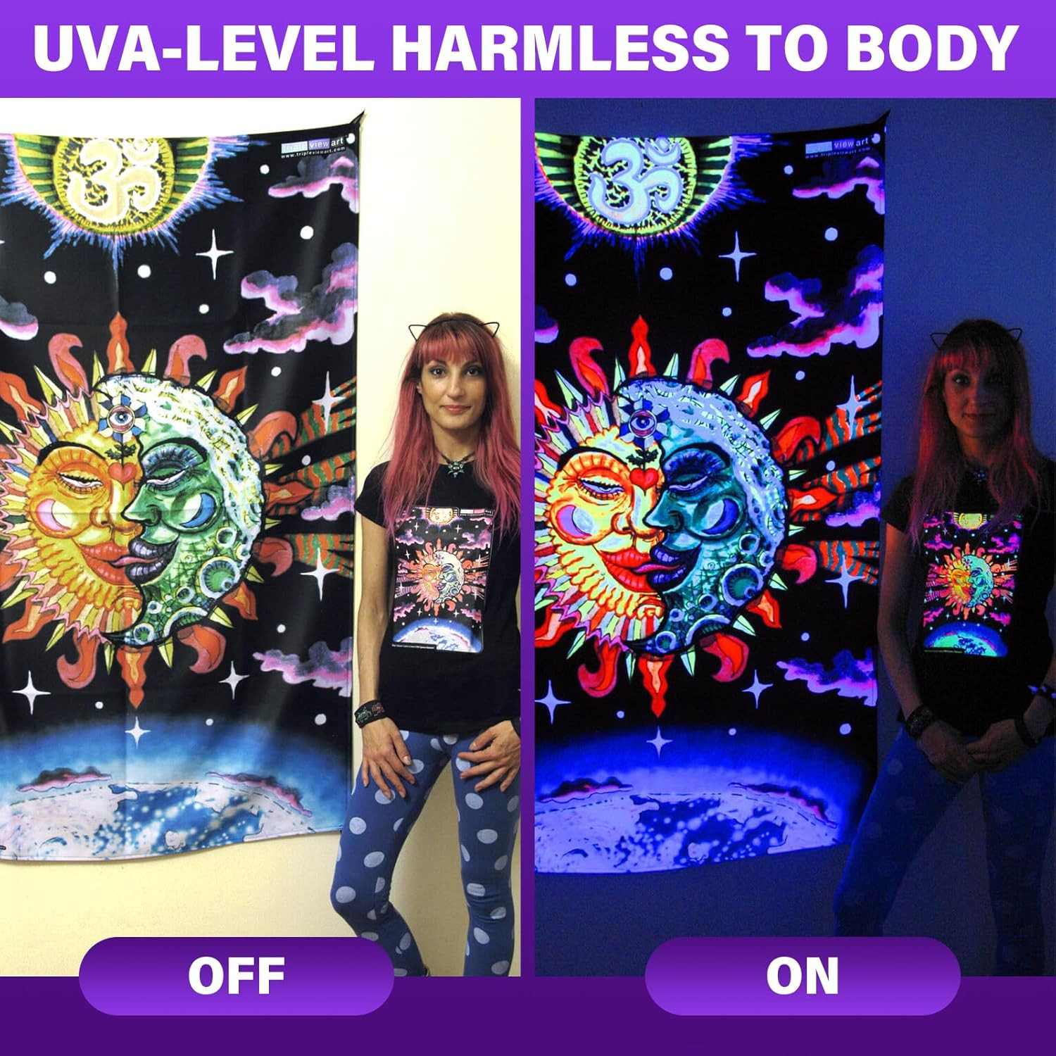 Rechargeable Black Light, Battery Powered Blacklight, Cordless 395Nm UV Black Li