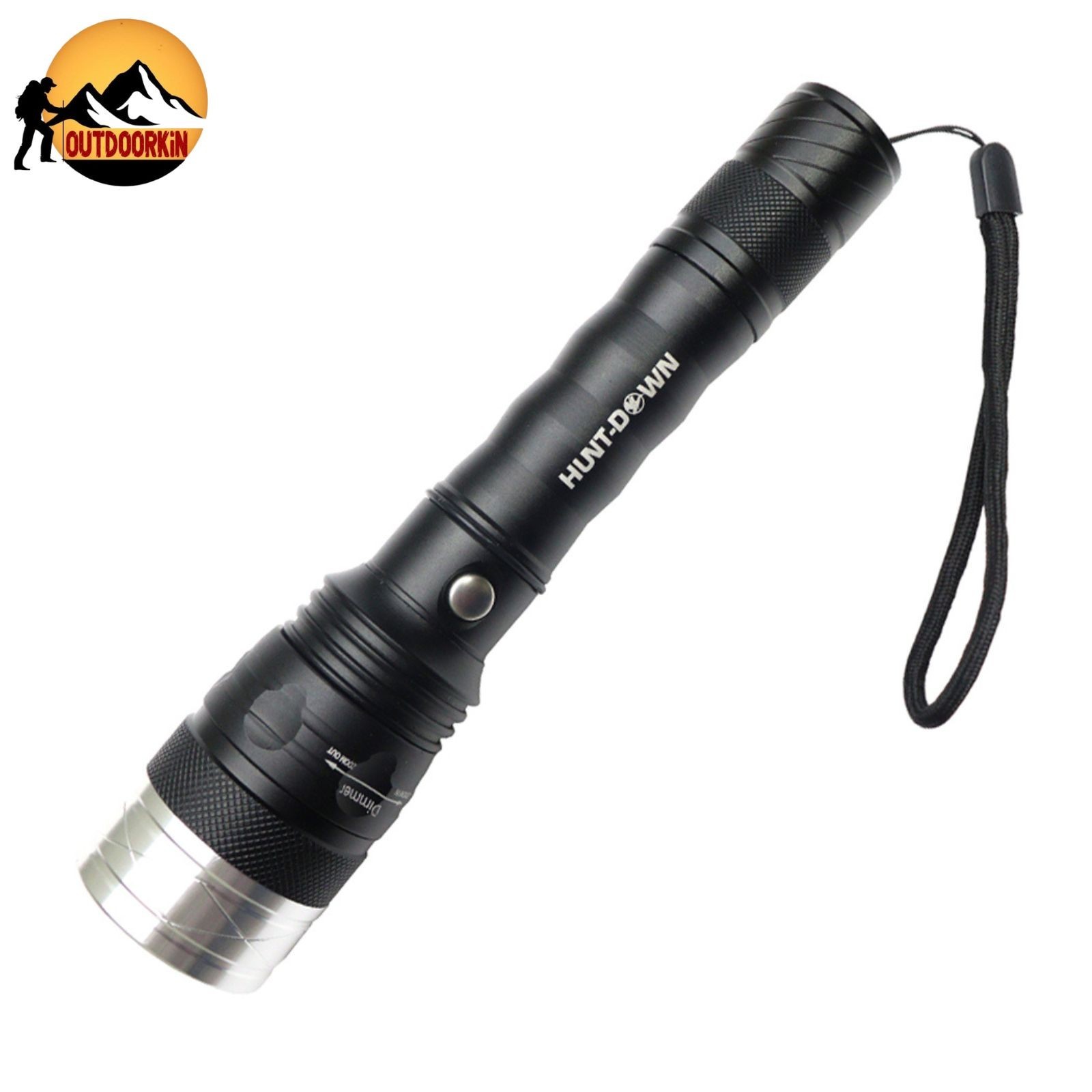 Hunt-Down High Powered Black 1000 Lumens Self-Defence Aluminum Body Flashlight