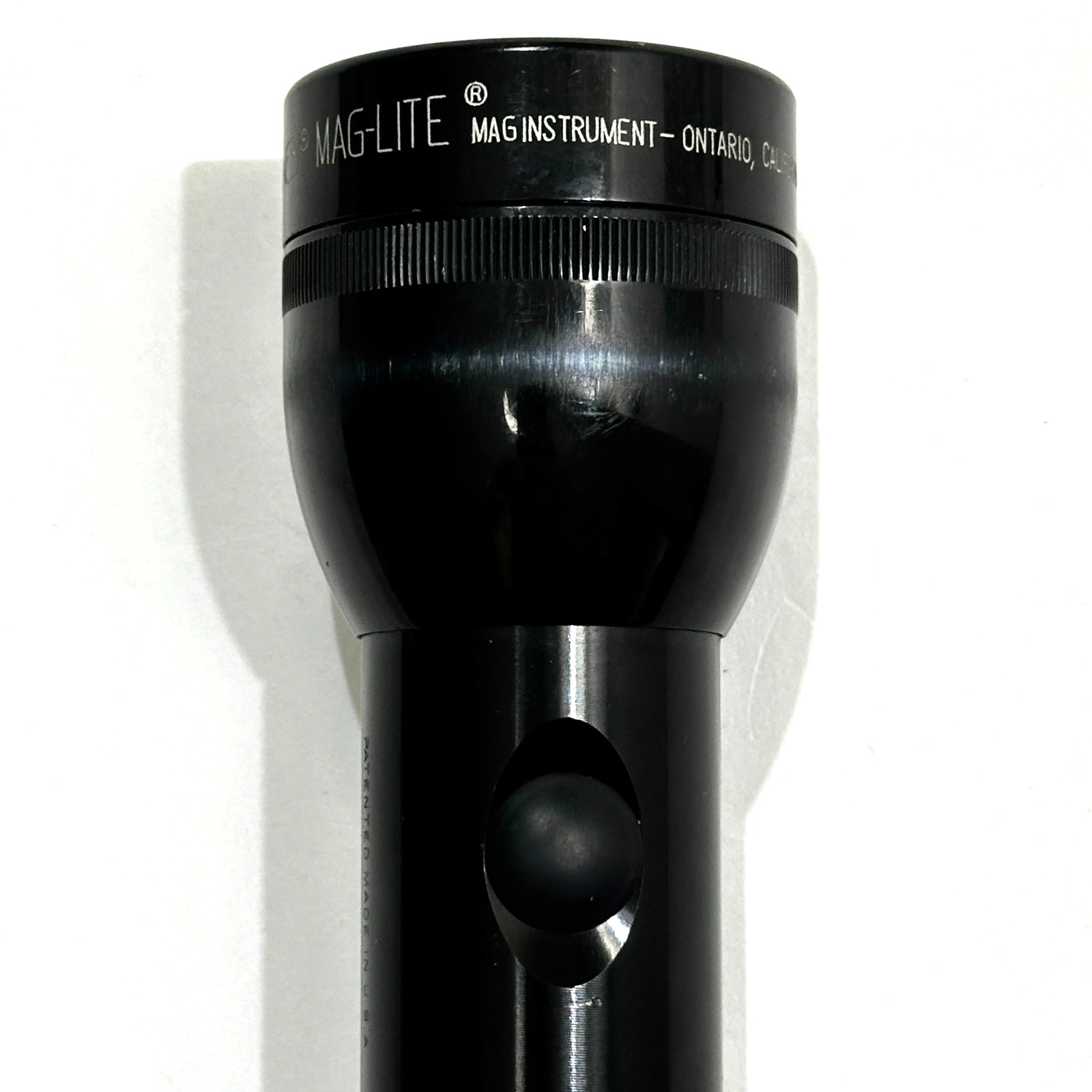 Vintage Mag-Lite Flashlight Black D Cell Mag Instrument Ontario CA USA Tested