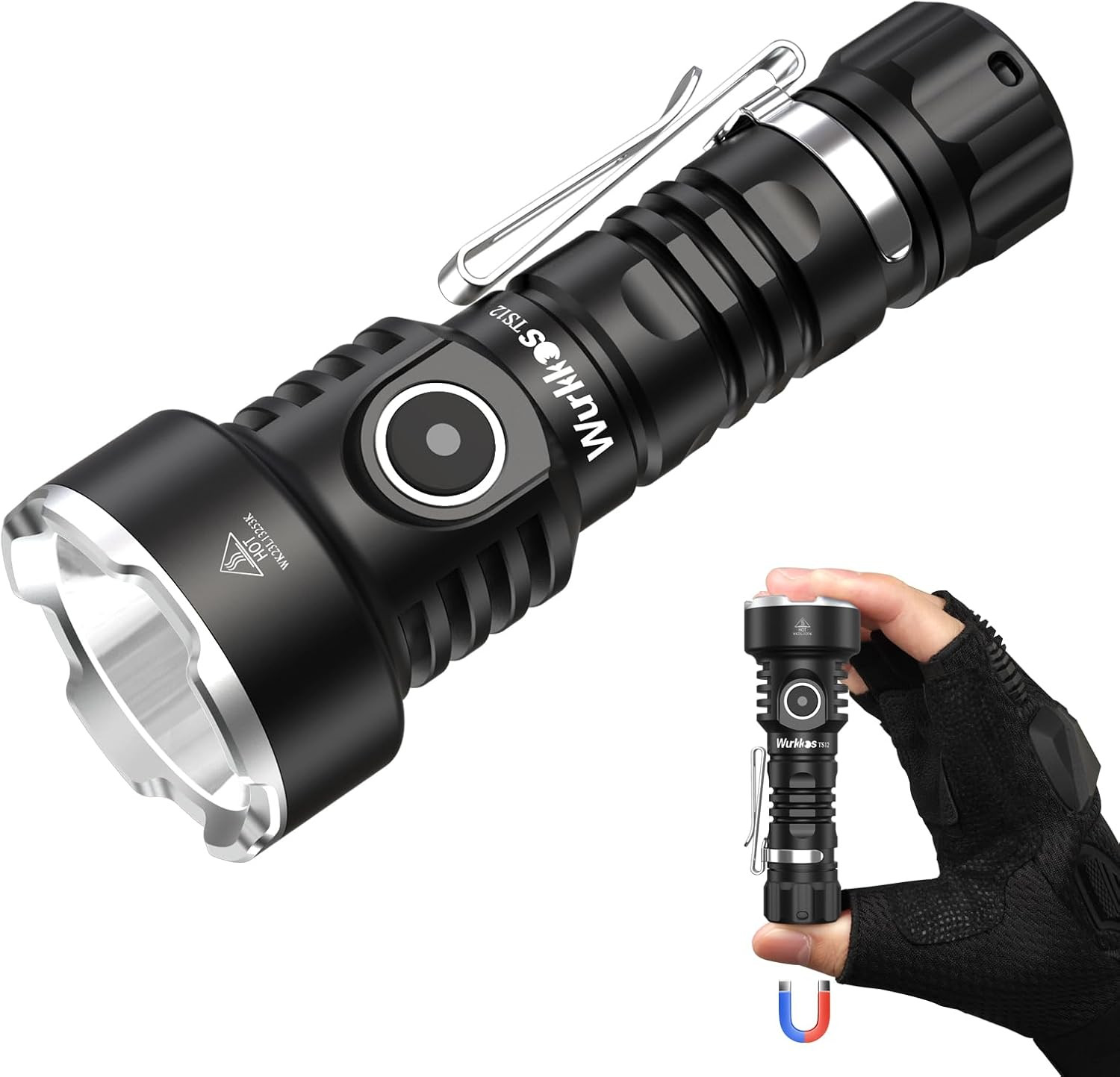 Wurkkos TS12 SFT25R LED Mini Flashlight Rechargeable,1350 High Lumens EDC Flashl