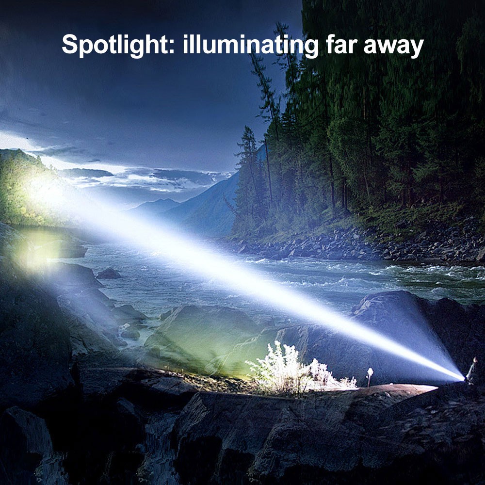 Powerful White Laser LEP Flashlight Torch Zoom USB Rechargeable Burning Light US