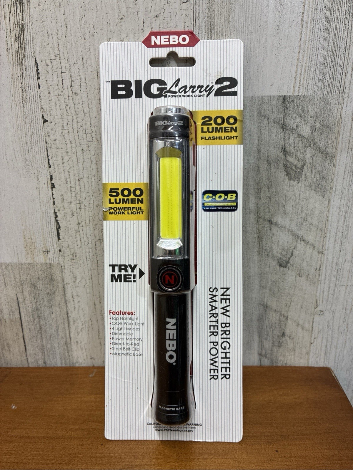BIG Larry2 Storm Gray Bright Flashlight and Work Lightwith Clip and MagneticBase