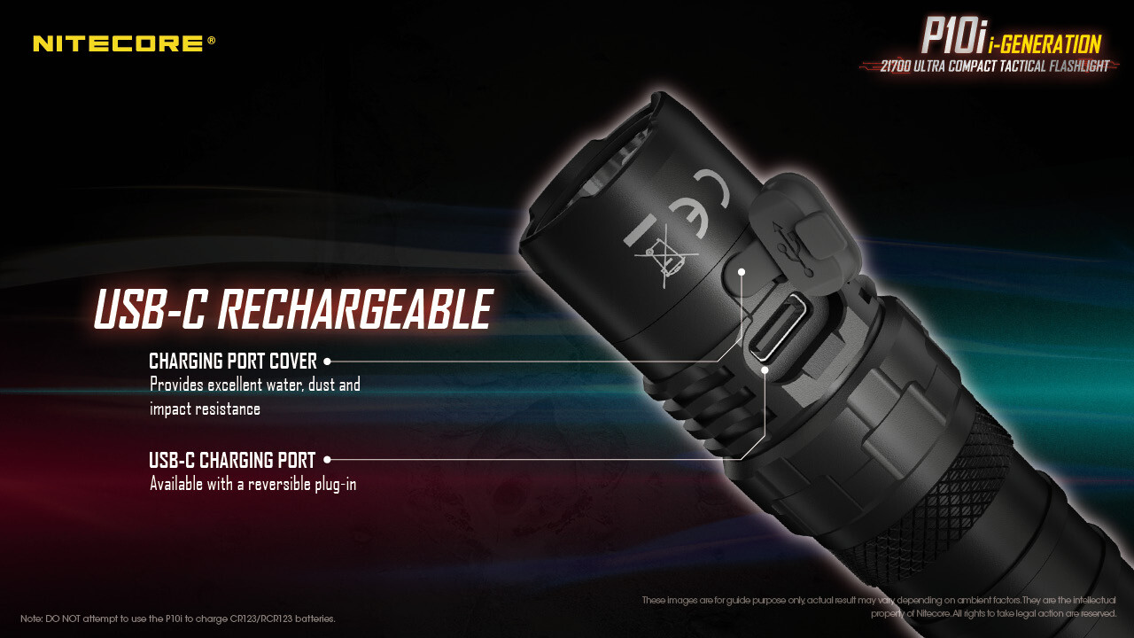 NITECORE P10i Type-C Rechargeable Flashlight – 1800 Lumen w/ 21700 Battery