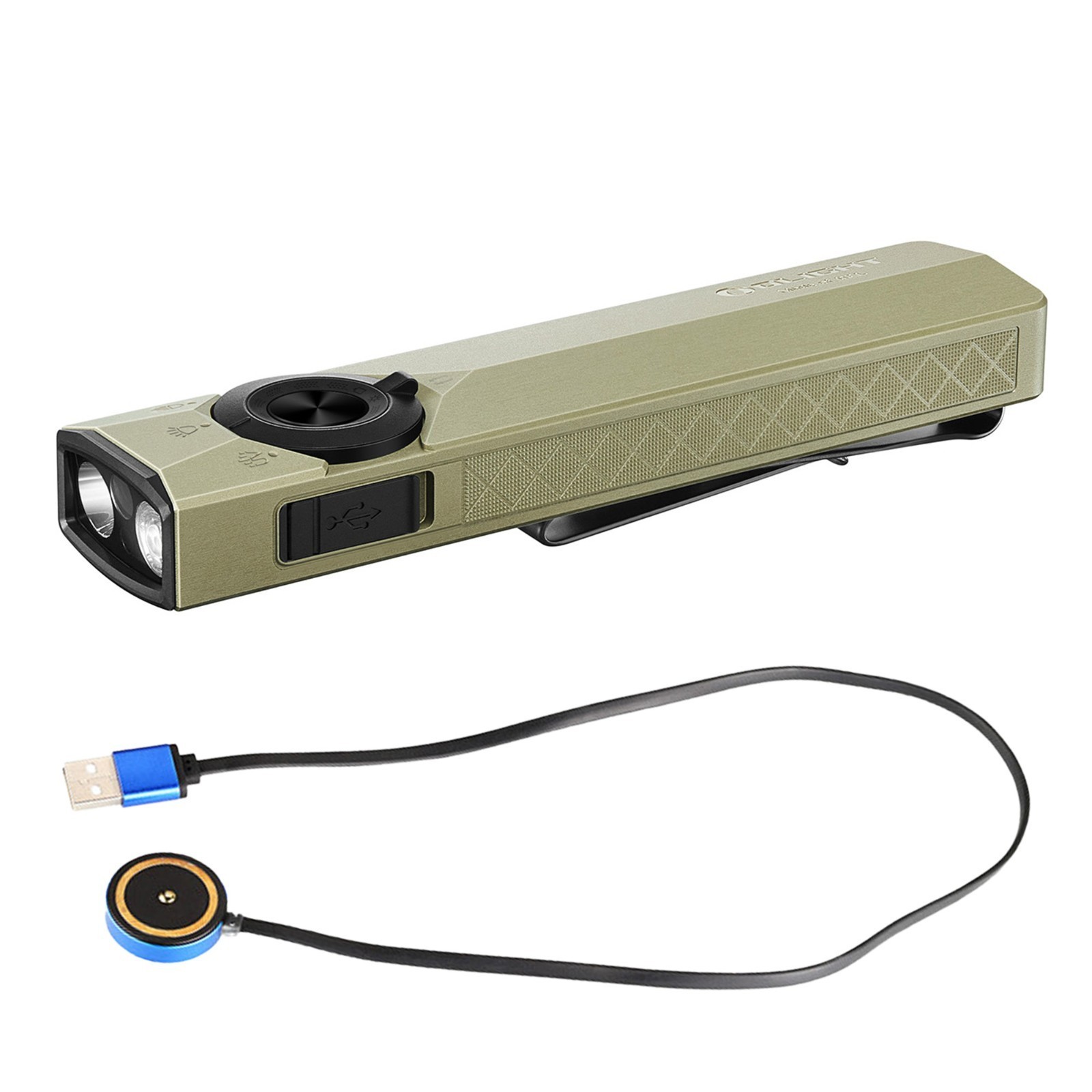 Olight ArkPro Ultra 1700 Lumen Flat EDC Flashlight with UV Light & Green Laser
