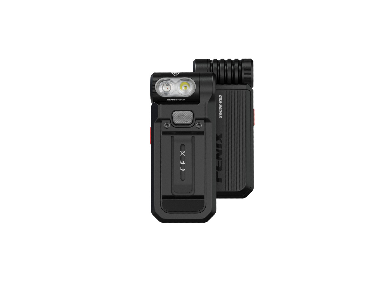 Fenix SW05R-RED White/Red USB Rechargeable LED EDC Flat Flashlight body worn/hat