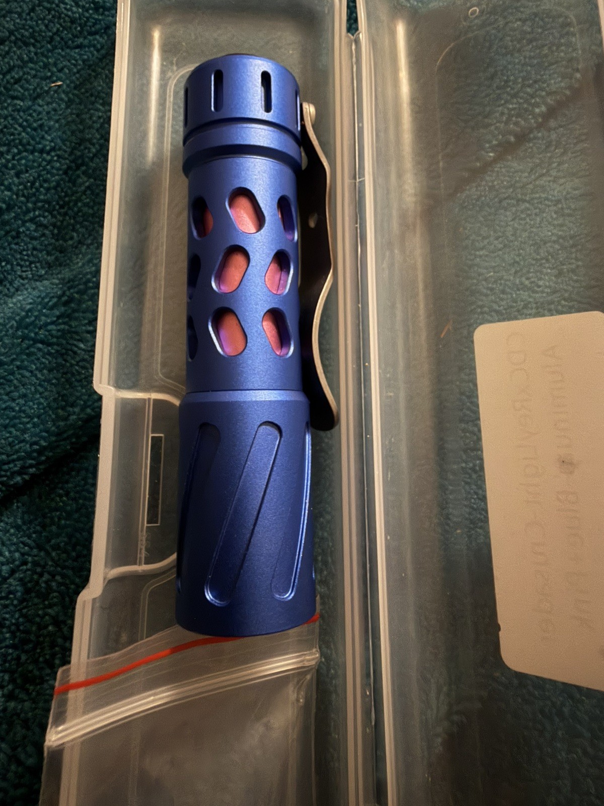 ReyLight x CDC Crispy Donut Community Crusader Flashlight Blue Pink EDC Light