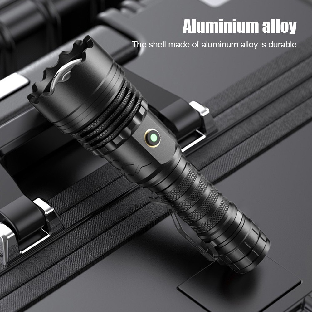 50000 Lumens 4 Core White Laser LEP Flashlight USB Type-C Charging Zoom Torch US