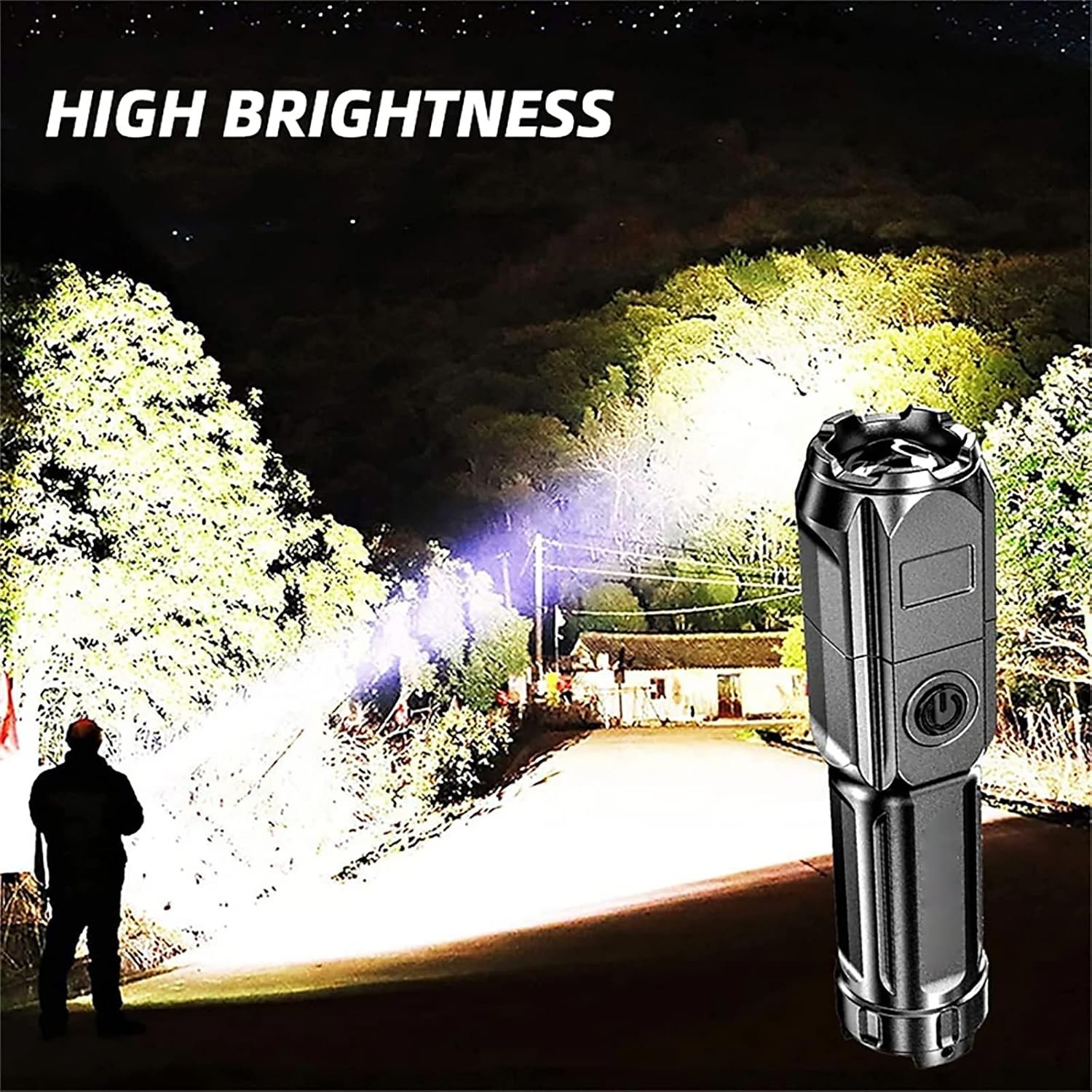 Rechargeable 990000LM LED Flashlight Tactical Police Super Bright Torch Zoomable