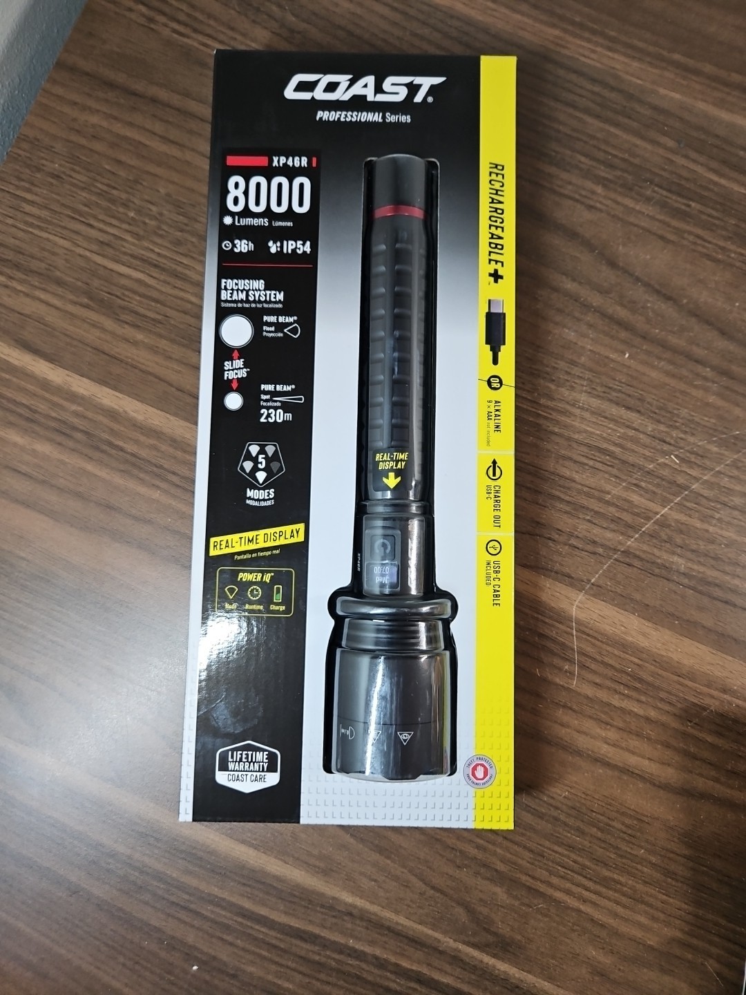 Coast 8000 Lumens LED Rechargeable Flashlight (XP46R)