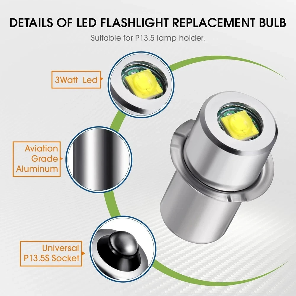 3 Count Maglite 360L Led Bulb 3 4 5 6 Cell C D Flashlight Upgrade Replacement