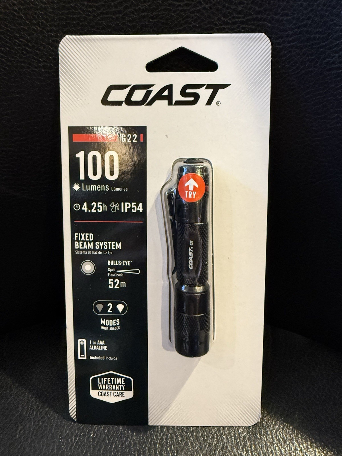 NEW Coast 3.75” G22 2 Mode Bulls-Eye Spot LED IP54 AAA Mini Penlight Flashlight