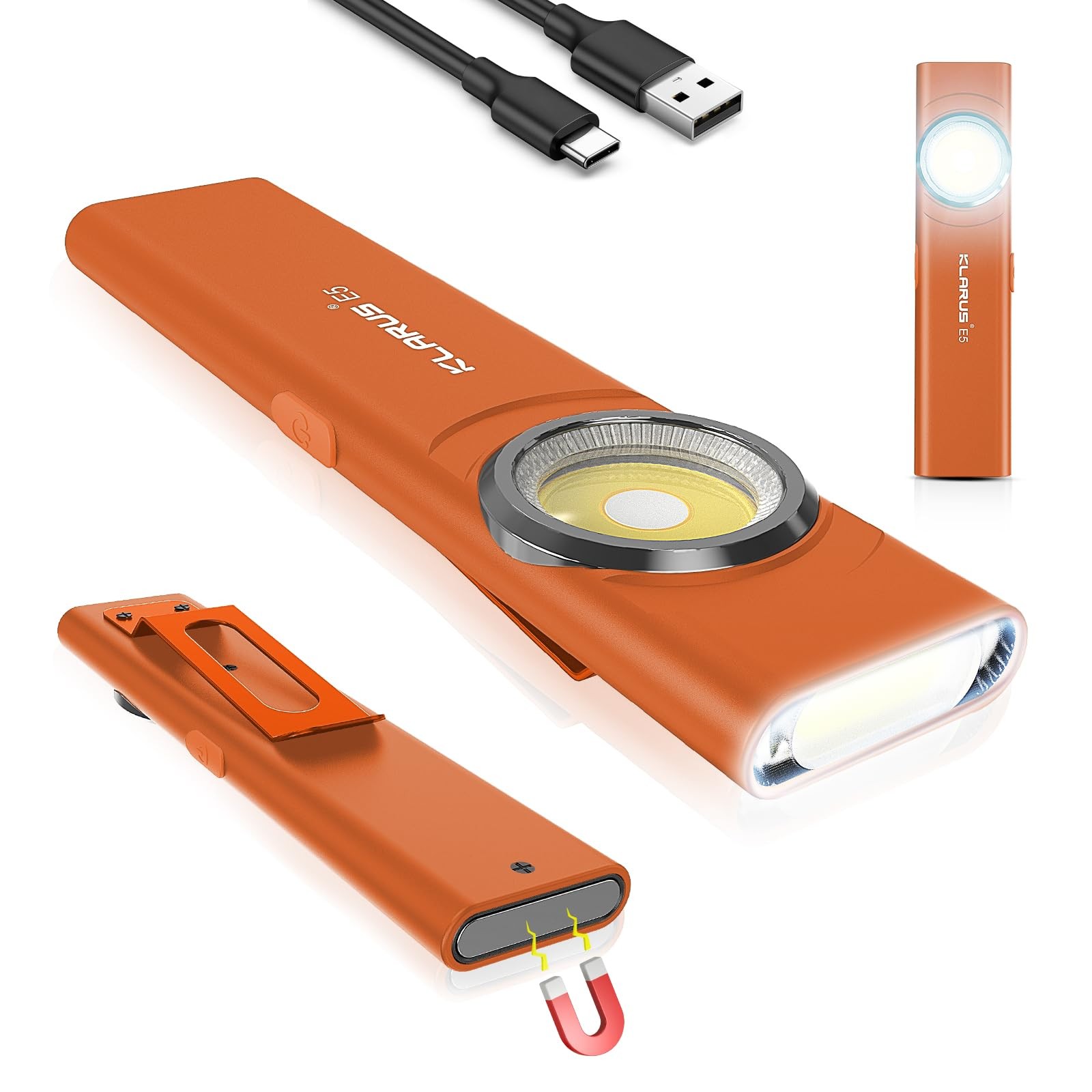 E5 Pocket Flashlight, Rechargeable EDC Flashlight, Super Slim 4.2x1x0.3inch, …