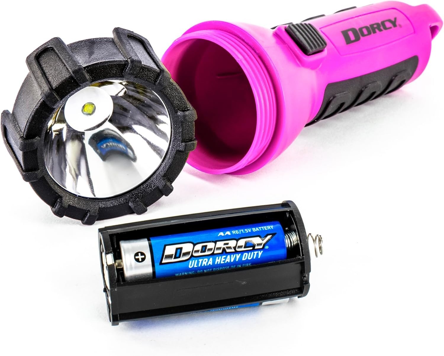 Impact Resistant Pink LED Flashlight Floats, 55 Lumens, Carabiner, All Weather