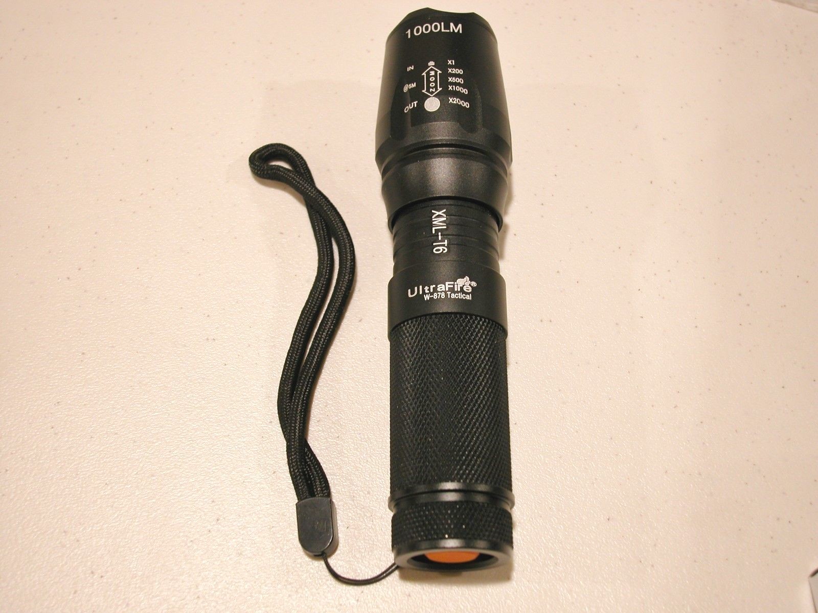 UltraFire W-878 1000LM CREE XML T6 LED Flashlight 5-Mode Torch Lamp Zoomable