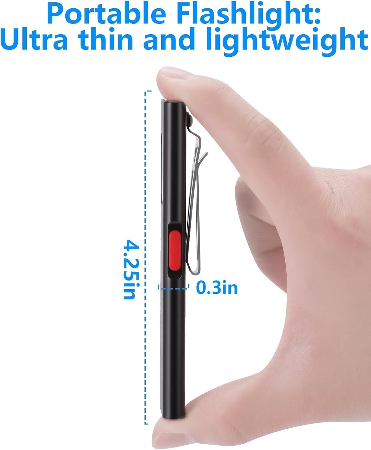 Flat Flashlight Rechargeable, 0.3 Inches Thin Mini Magnetic USB Work Light, D…