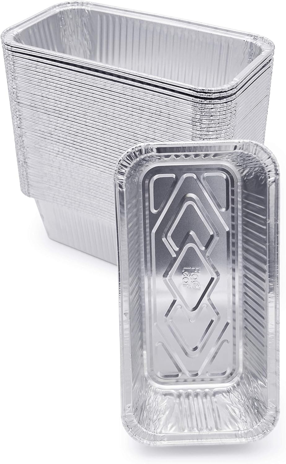 (100 Pack) Premium (8.5 x 4.5" x 2.5") – 2-LB Bread Pans, Silver
