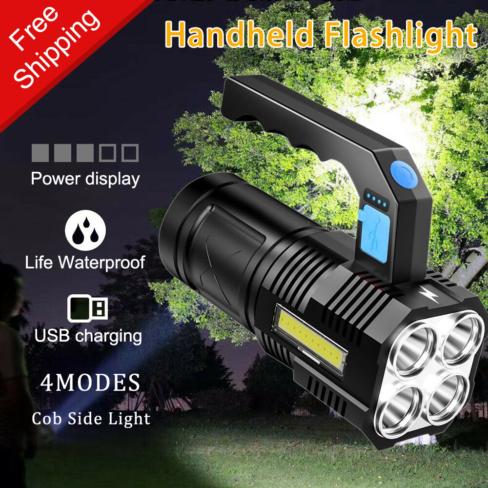 90000LM Super Bright LED Flashlight USB Rechargeable Torch Tactical Light gift