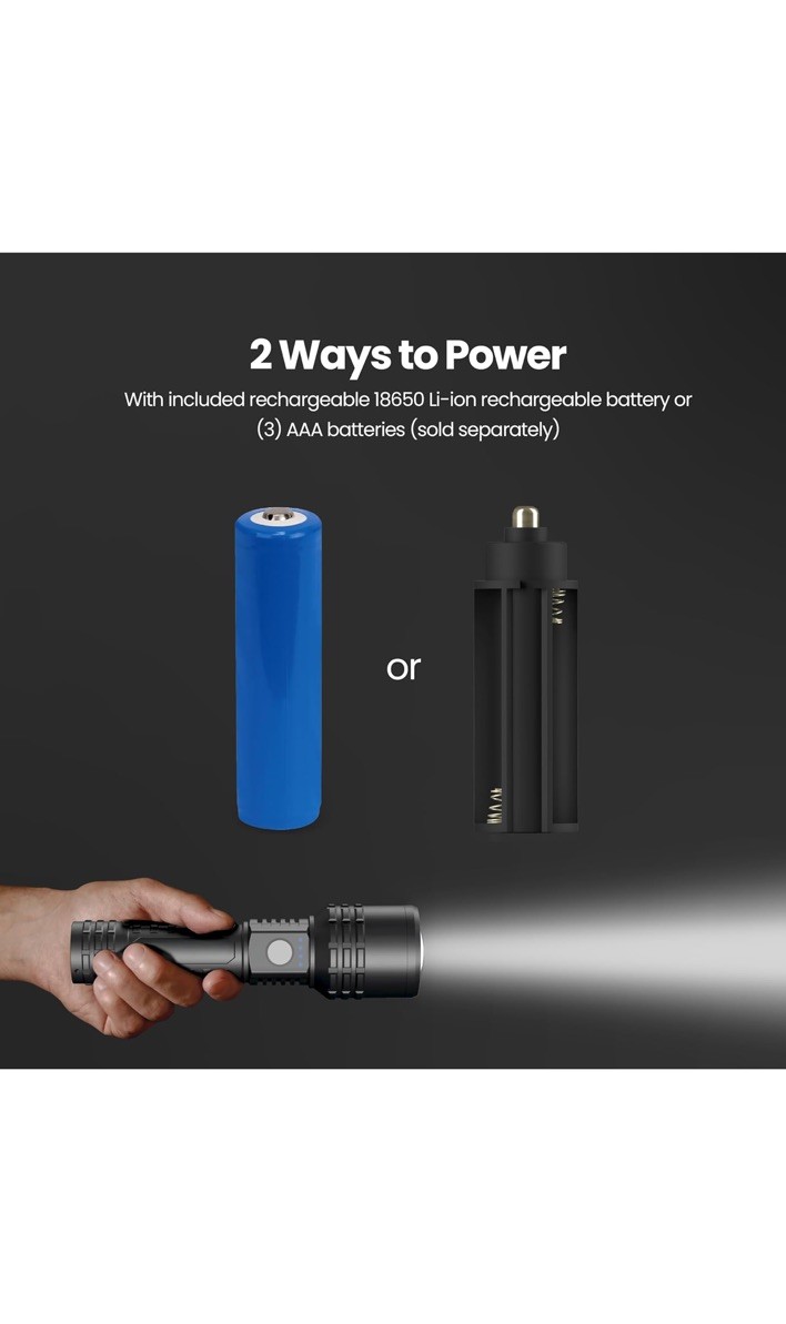 LED Fllashlight Electric Bright Light 2-Way Battery LED Tactical Flashlight 🔥