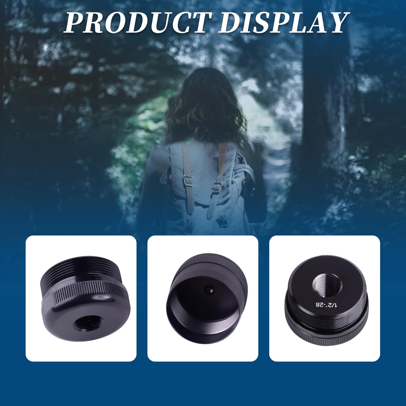 1/2″28 Threaded Aluminum End Caps Secure Attachment Black 2 PCS