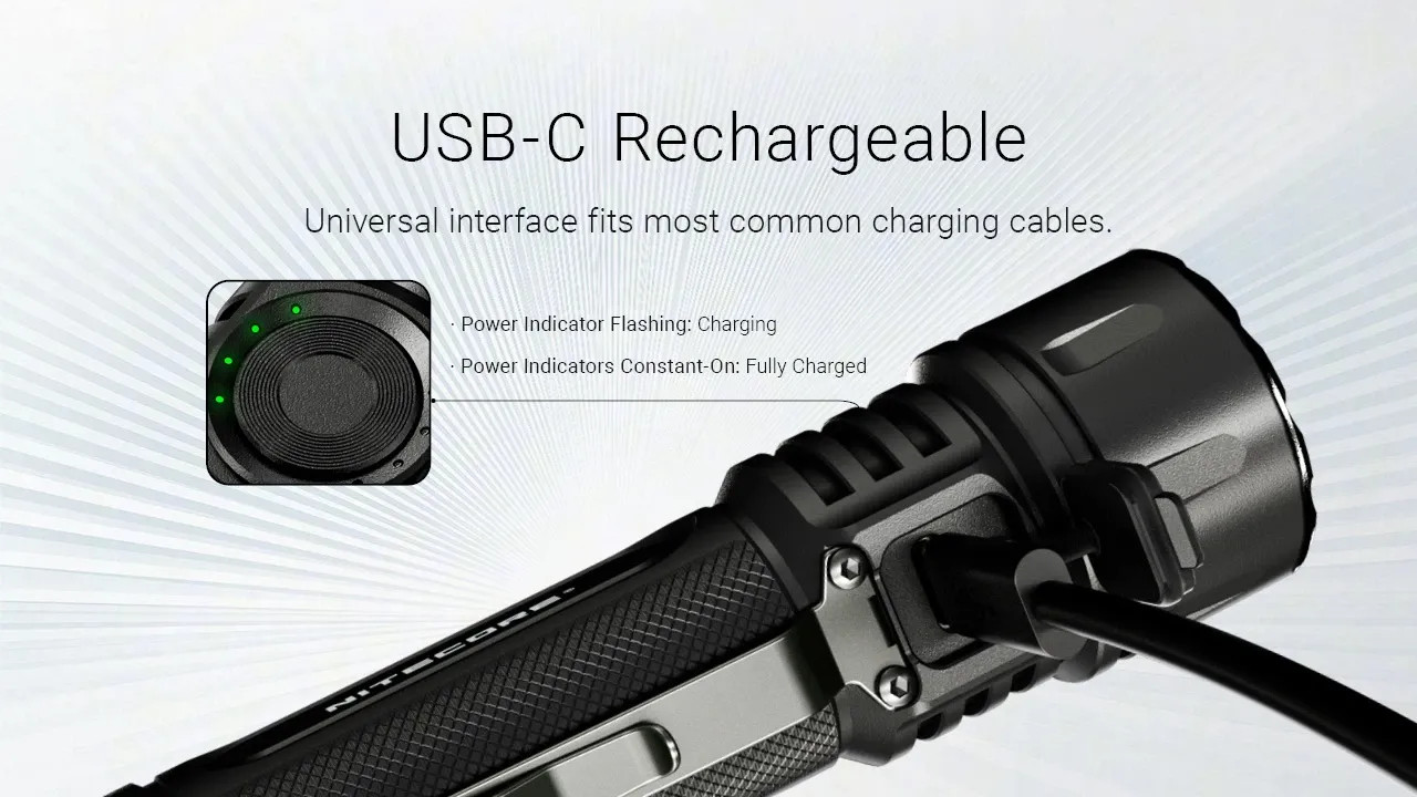 Nitecore EX7 Variable Beam Pattern High Performance LED Rechargeable Flashlight